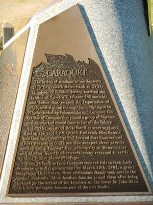 Caraquet Marker (English) image. Click for full size.