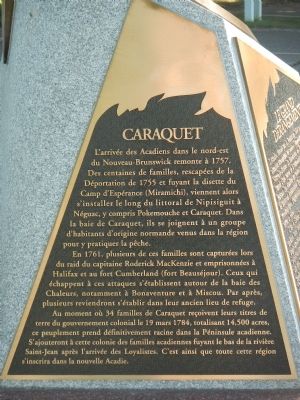 Caraquet Marker (French) image. Click for full size.