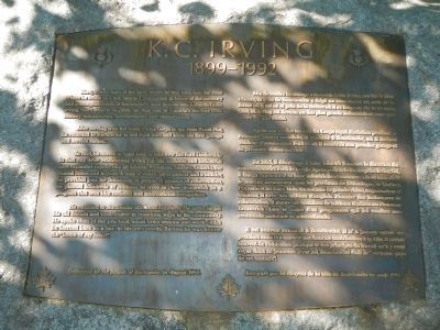 K.C. Irving Marker. Click for full size. K.C. Irving Marker image. Click for full size.