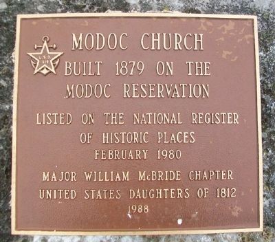 Modoc Church Marker image. Click for full size.