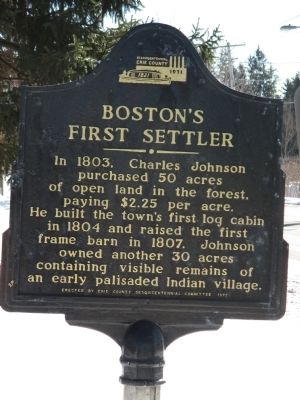 Boston's First Settler Marker. Click for full size. Boston's First Settler Marker image. Click for full size.