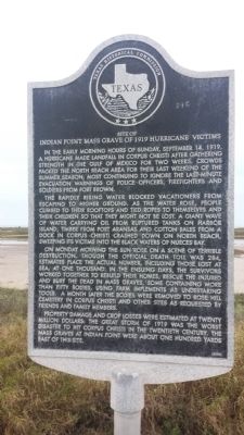 Site of Indian Point Mass Grave of 1919 Hurricane Victims Marker image. Click for full size.