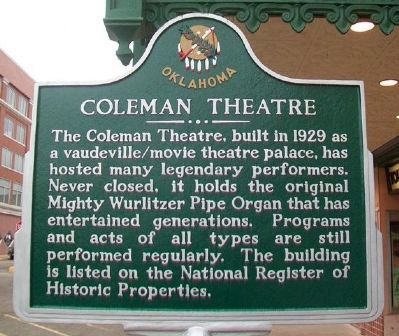 Coleman Theatre Marker image. Click for full size.
