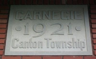 Date Stone on Last Built Carnegie Library. Click for full size. Date Stone on Last Built Carnegie Library image. Click for full size.