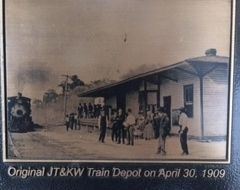 Original JT & KW Train Depot on April 30, 1909. Click for full size. Original JT & KW Train Depot on April 30, 1909 image. Click for full size.
