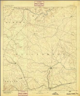 USGS 1893 map (surveyed 1885) showing Corn Hill, Texas image. Click for full size.
