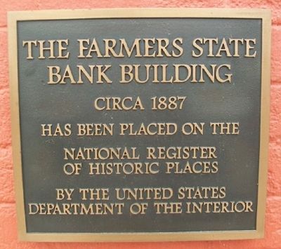 The Farmers State Bank Building NRHP Marker image. Click for full size.