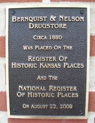 Bernquist & Nelson Drugstore NRHP Marker. Click for full size. Bernquist & Nelson Drugstore NRHP Marker image. Click for full size.