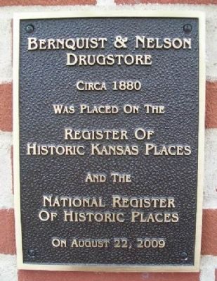 Bernquist & Nelson Drugstore NRHP Marker image. Click for full size.