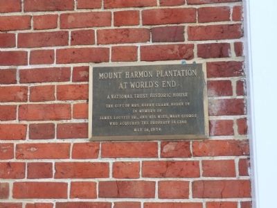 Mount Harmon Plantation at World's End Marker image. Click for full size.