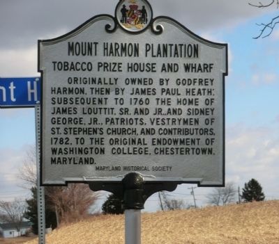Mount Harmon Plantation-State of Maryland Historical Marker image. Click for full size.