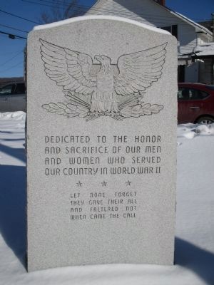 Dedicated to the Honor Memorial (WWII). Click for full size. Dedicated to the Honor Memorial (WWII) image. Click for full size.