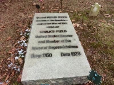 Colonel Philip Reed's grave marker image. Click for full size.