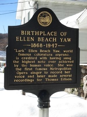 Birthplace of Ellen Beach Yaw Marker image. Click for full size.