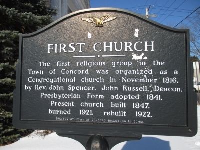 First Church Marker. Click for full size. First Church Marker image. Click for full size.