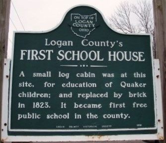 Logan County's First School side of the marker. Click for full size. Logan County's First School side of the marker image. Click for full size.