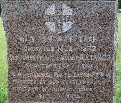 Old Santa Fe Trail Marker Detail image. Click for full size.