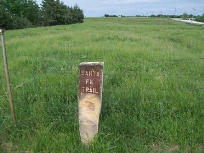 Santa Fe Trail Ruts (Swales) and Marker in rear of Lutheran Cemetery image. Click for full size.
