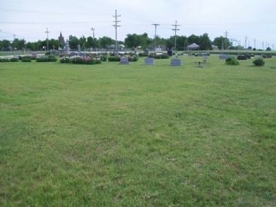 Santa Fe Trail Ruts (Swales) in rear of Lutheran Cemetery image. Click for full size.