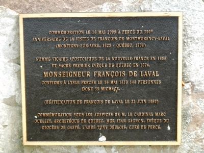 350ᵉ anniversaire de la visite de François de Montmorency-Laval Marker. Click for full size. 350ᵉ anniversaire de la visite de François de Montmorency-Laval Marker image. Click for full size.