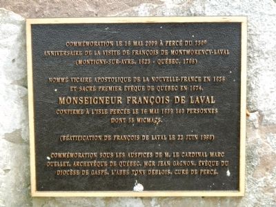 350ᵉ anniversaire de la visite de Franois de Montmorency-Laval Marker image. Click for full size.