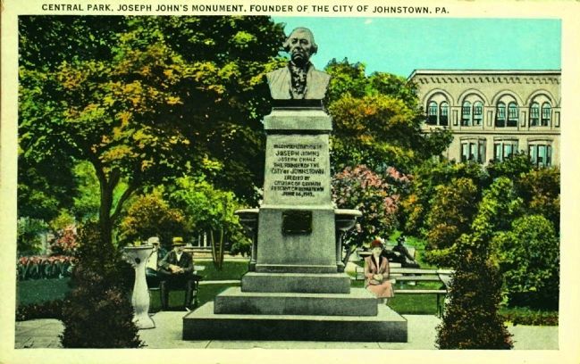 <i>Central Park, Joseph John's Monument, Founder of the CIty of Johnstown, Pa.</i> image. Click for full size.