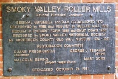 Smoky Valley Roller Mills Marker. Click for full size. Smoky Valley Roller Mills Marker image. Click for full size.