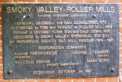 Smoky Valley Roller Mills Marker image. Click for full size.