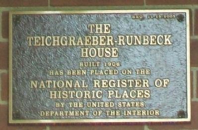 The Teichgraeber-Runbeck House NRHP Marker image. Click for full size.
