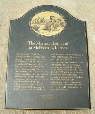 The Mormon Battalion at McPherson, Kansas Marker image. Click for full size.