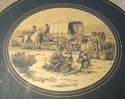 The Mormon Battalion at McPherson, Kansas Marker Detail image. Click for full size.