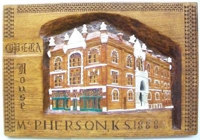 McPherson Opera House Carving. Click for full size. McPherson Opera House Carving image. Click for full size.