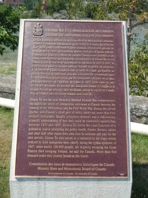 Grosse Île and Immigration to Canada Marker. Click for full size. Grosse Île and Immigration to Canada Marker image. Click for full size.