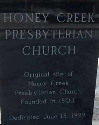Honey Creek Presbyterian Marker image. Click for full size.