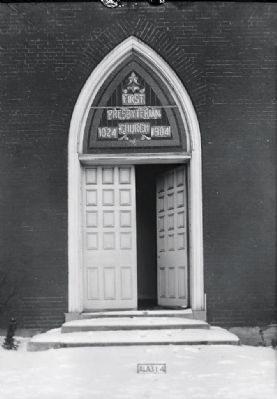 <i>FRONT DOORWAY - WEST - First Presbyterian Church, East Fourth & North Broad Streets,…</i> image. Click for full size.
