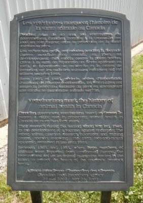 Veterinarians Mark the History of Animal Health in Canada Marker image. Click for full size.