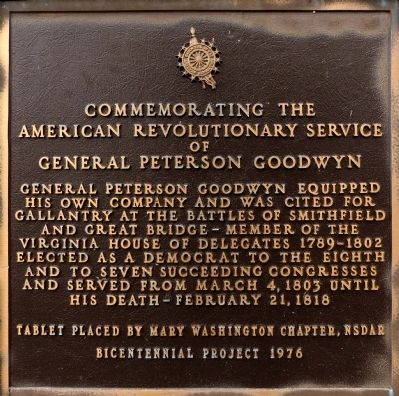 General Peterson Goodwyn Marker image. Click for full size.