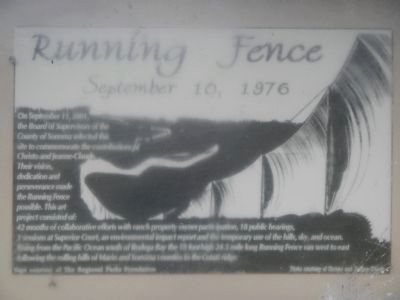 Running Fence Marker. Click for full size. Running Fence Marker image. Click for full size.