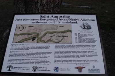 St Augustine Marker- First Permanent Settlement. Click for full size. St Augustine Marker- First Permanent Settlement image. Click for full size.
