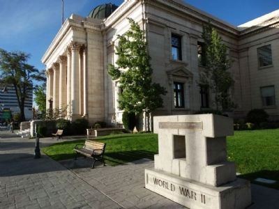 Washoe County World War II Memorial Marker. Click for full size. Washoe County World War II Memorial Marker image. Click for full size.