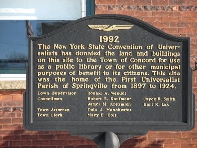 1992 The New York State Convention of Universalists Marker image. Click for full size.