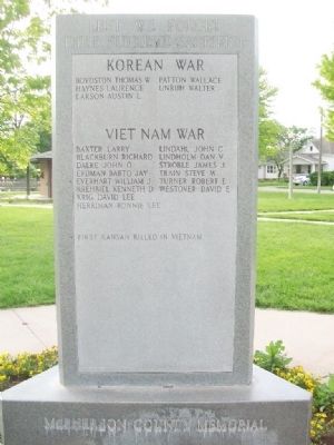 McPherson County War Memorial (Side C) image. Click for full size.