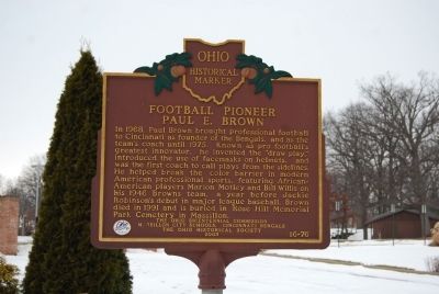 Football Pioneer Paul E. Brown Marker Reverse. Click for full size. Football Pioneer Paul E. Brown Marker Reverse image. Click for full size.
