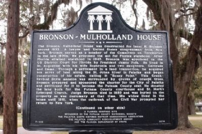 Bronson-Mulholland House Marker image. Click for full size.