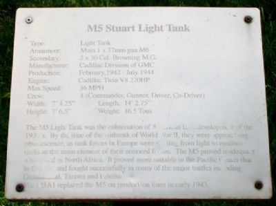 M5 Stuart Light Tank Marker image. Click for full size.