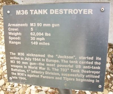 M36 Tank Destroyer Marker image. Click for full size.