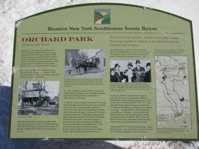 Orchard Park (Johnson-Jolls House) Western New York Southtowns Scenic Byway Marker image. Click for full size.