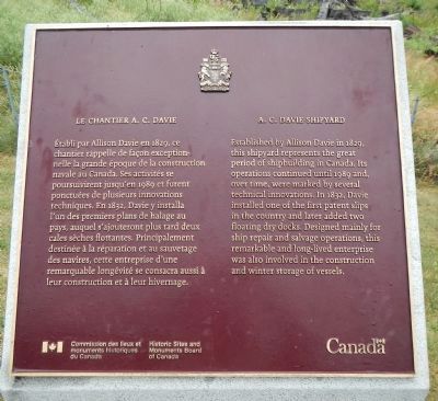 A.C. Davie Shipyard Marker. Click for full size. A.C. Davie Shipyard Marker image. Click for full size.