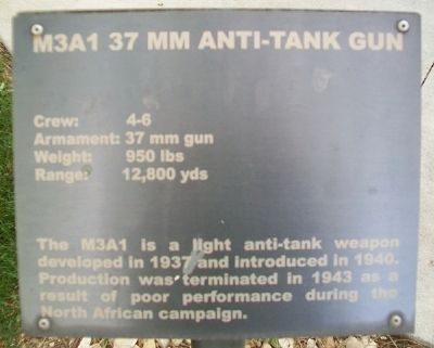 M3A1 37 mm Anti-Tank Gun Marker image. Click for full size.