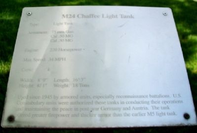 M24 Chaffee Light Tank Marker image. Click for full size.